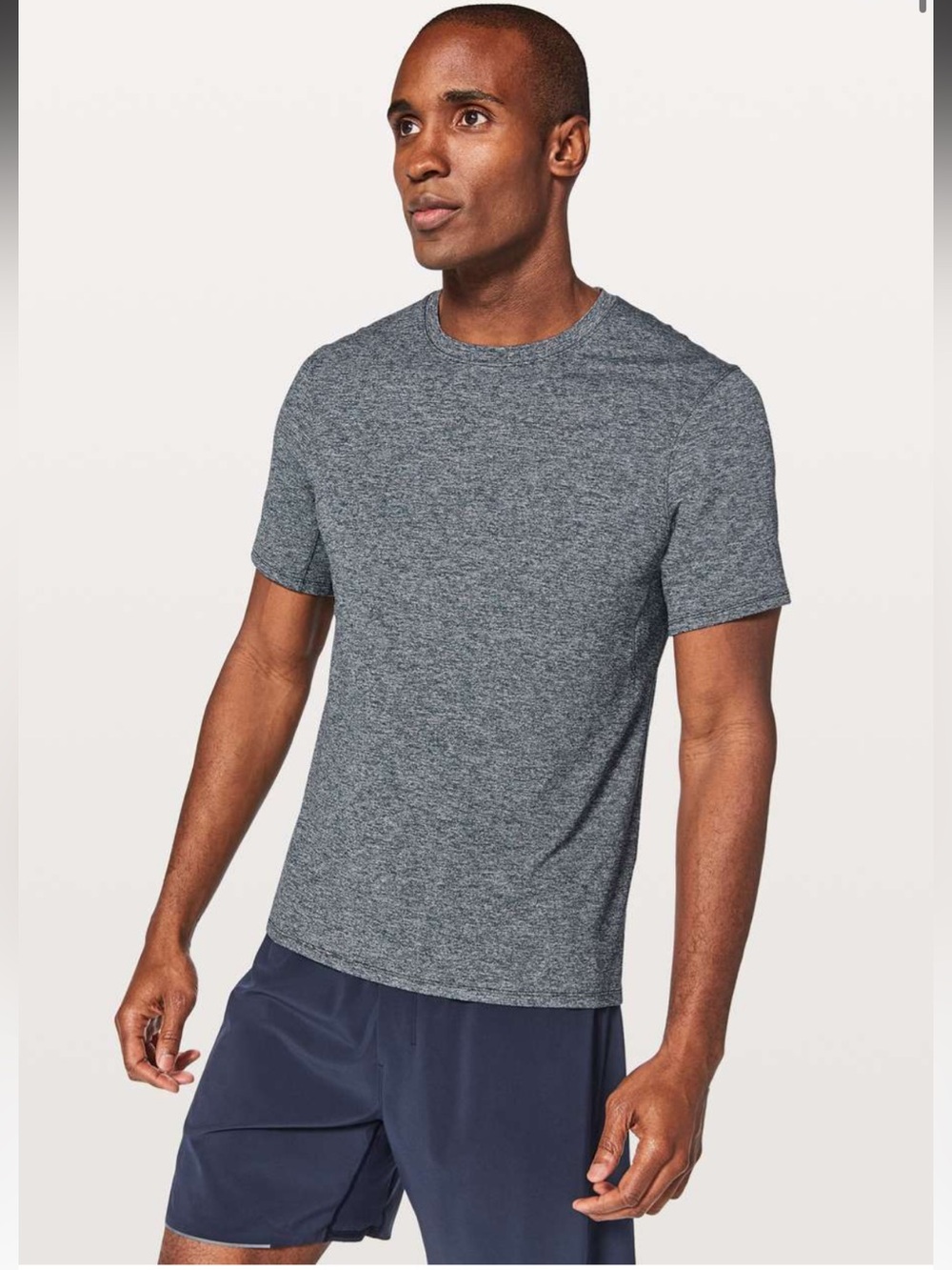 Lululemon Drysense Mesh Active Short-Sleeve Athletic Shirt Heathered Navy